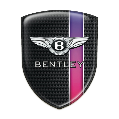 Bentley Resin Sticker Black with Purple Ribbon Style 