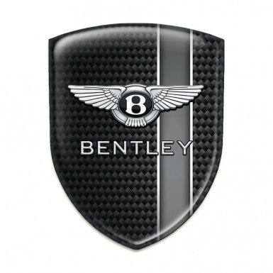 Bentley 3D Gel Emblem Black Carbon with Gray Band  