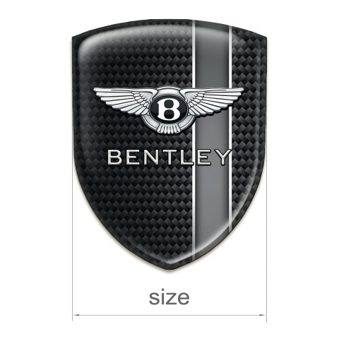 Bentley 3D Gel Emblem Black Carbon with Gray Band  
