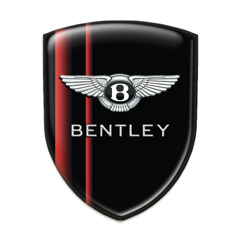 Bentley Emblem Interior Black Base with Red Stripes 