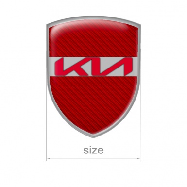 Kia Domed Emblem Red Carbon New Style Red Logo