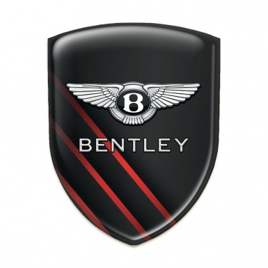 Bentley Resin Sticker Black with Diagonal Red Lines Style 