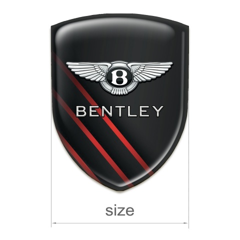 Bentley Resin Sticker Black with Diagonal Red Lines Style 