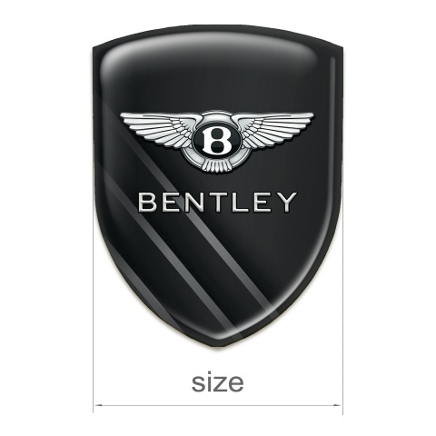 Bentley Silicone Emblem Black with Gray Diagonal Lines Design 