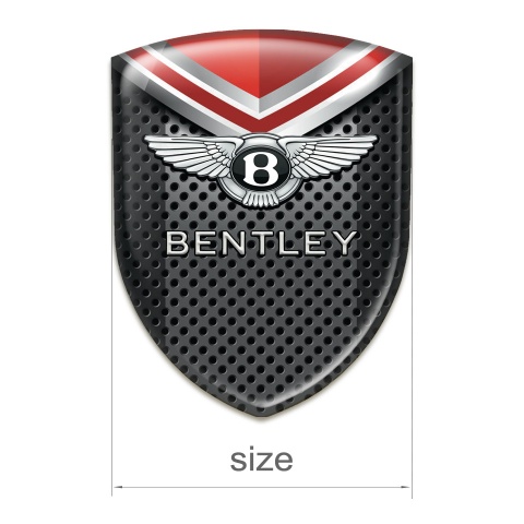 Bentley 3D Gel Emblem Mesh with Red Elements Style 
