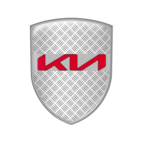 Kia Domed Emblem Grey Effect New Style Red Logo