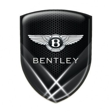 Bentley Logo Emblem Black Base with White Lights Effect 