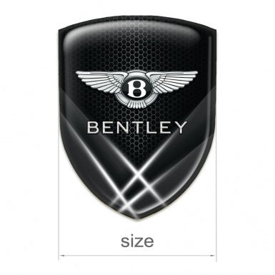 Bentley Logo Emblem Black Base with White Lights Effect 