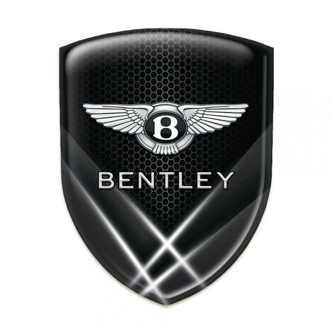 Bentley Logo Emblem Black Base with White Lights Effect 