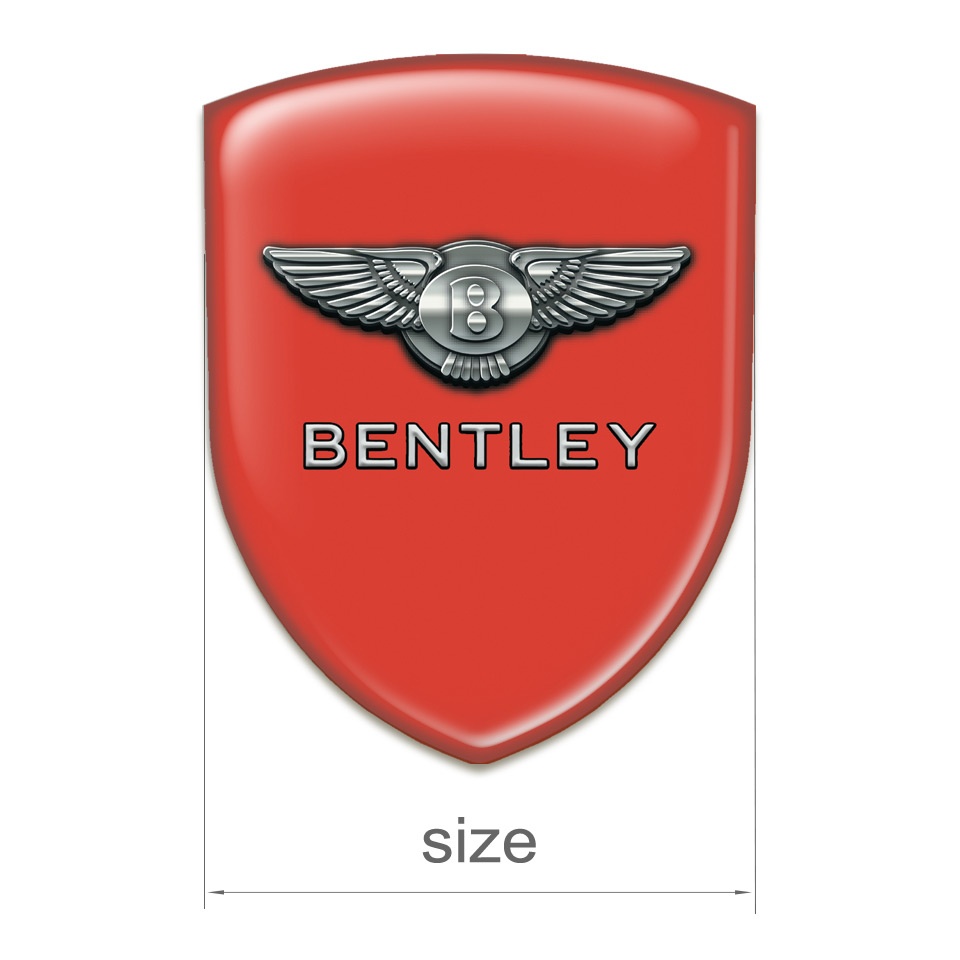 Bentley Self Adhesive Emblem Logo Red Base Metal logo | Domed Emblems ...