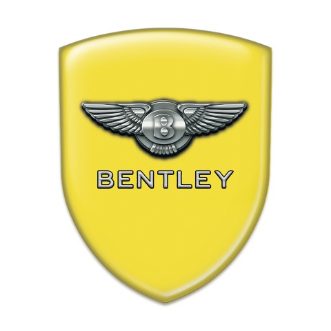 Bentley Silicone Emblem Yellow Base Metal Logo