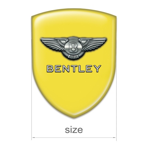 Bentley Silicone Emblem Yellow Base Metal Logo