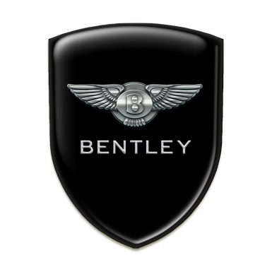 Bentley Silicone Emblem Black Base metal Logo 