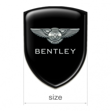 Bentley Silicone Emblem Black Base metal Logo 