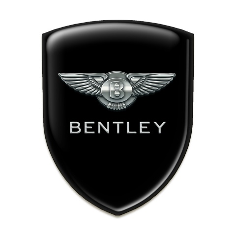 Bentley Silicone Emblem Black Base metal Logo 