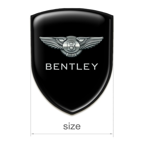 Bentley Silicone Emblem Black Base metal Logo 
