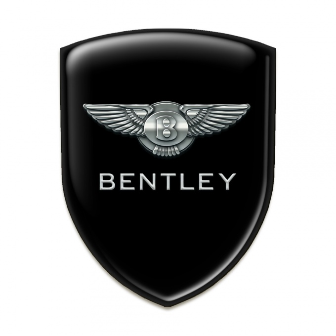 Bentley Silicone Emblem Black Base metal Logo 