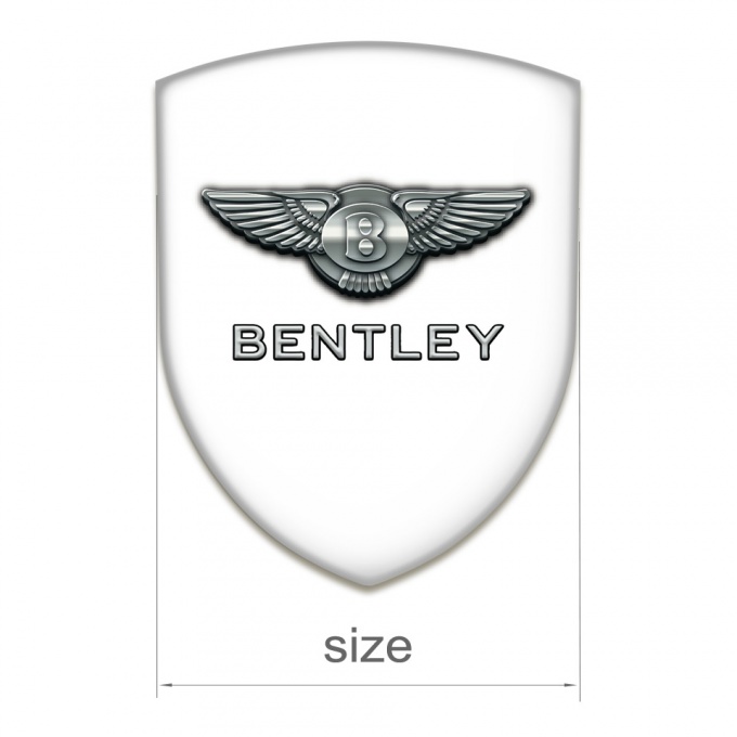 Bentley Resin Sticker White Base Metal Logo | Domed Emblems | Stickers ...
