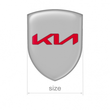 Kia Shield Domed Emblem Grey Red Logo