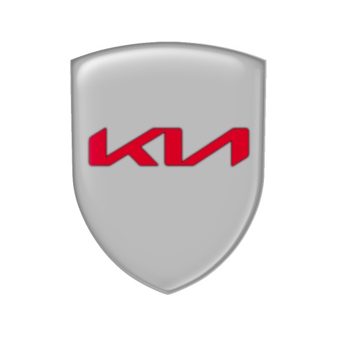 Kia Shield Domed Emblem Grey Red Logo