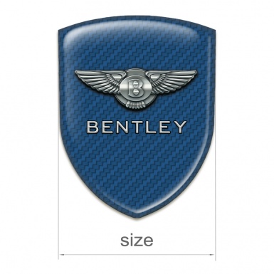 Bentley Emblem Interior Navy Blue Carbon Base Metal Logo 