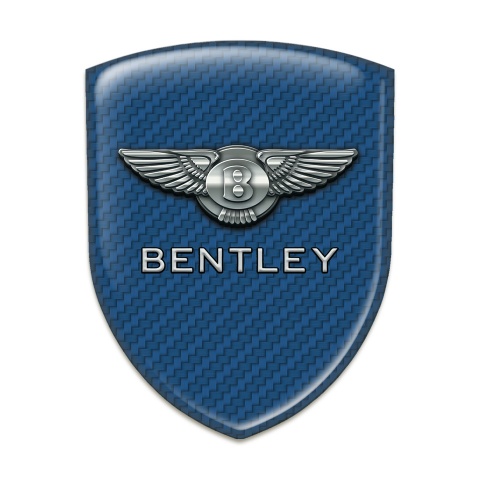 Bentley Emblem Interior Navy Blue Carbon Base Metal Logo 