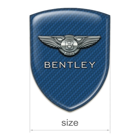 Bentley Emblem Interior Navy Blue Carbon Base Metal Logo 