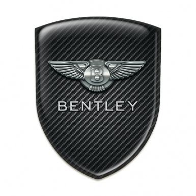 Bentley Self Adhesive Car logo Emblem Black Fibers Base Metal Logo Effect 