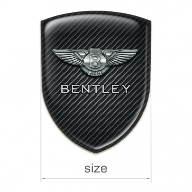 Bentley Self Adhesive Car logo Emblem Black Fibers Base Metal Logo Effect 