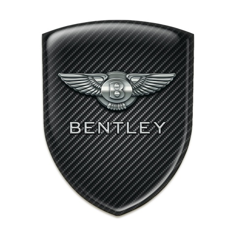 Bentley Self Adhesive Car logo Emblem Black Fibers Base Metal Logo Effect 