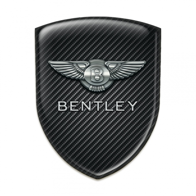 Bentley Self Adhesive Car logo Emblem Black Fibers Base Metal Logo Effect 