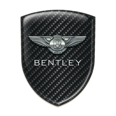 Bentley Silicone Emblem dark Carbon base Metal Logo Effect 