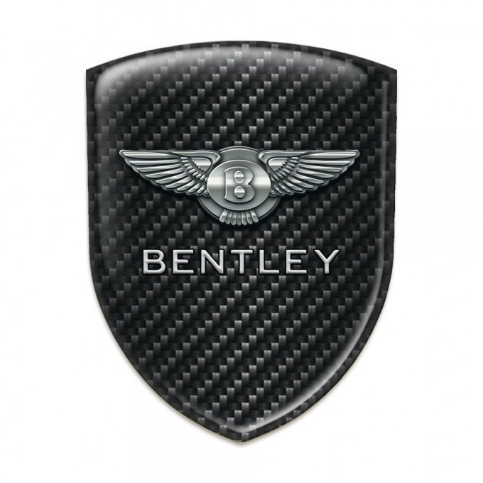 Bentley Silicone Emblem dark Carbon base Metal Logo Effect 