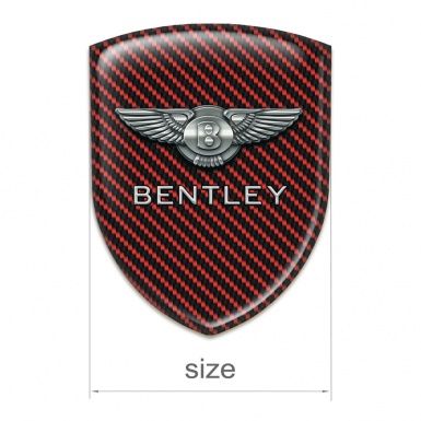 Bentley Resin Sticker Red Carbon Base Metal Logo Style 
