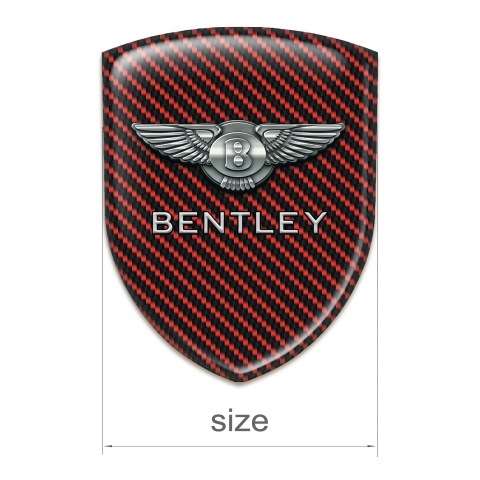 Bentley Resin Sticker Red Carbon Base Metal Logo Style 