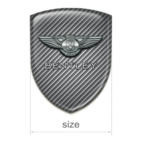 Bentley 3D Gel Emblem Carbon Base Metal Logo Style 