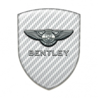 Bentley Emblem Exterior White Carbon Base Metal Logo 