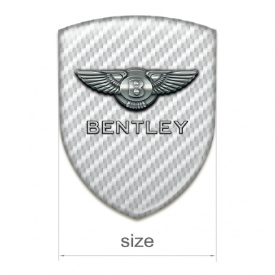 Bentley Emblem Exterior White Carbon Base Metal Logo 