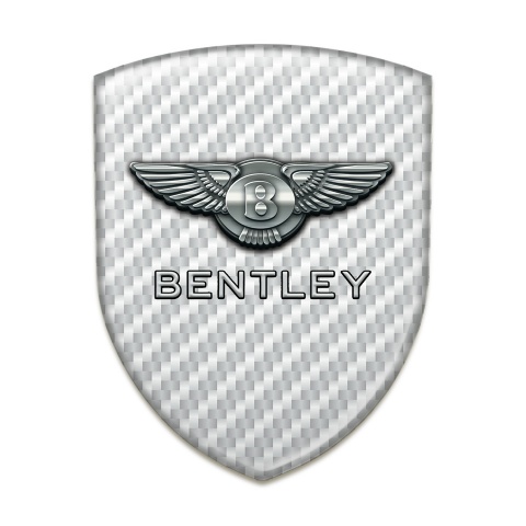 Bentley Emblem Exterior White Carbon Base Metal Logo 