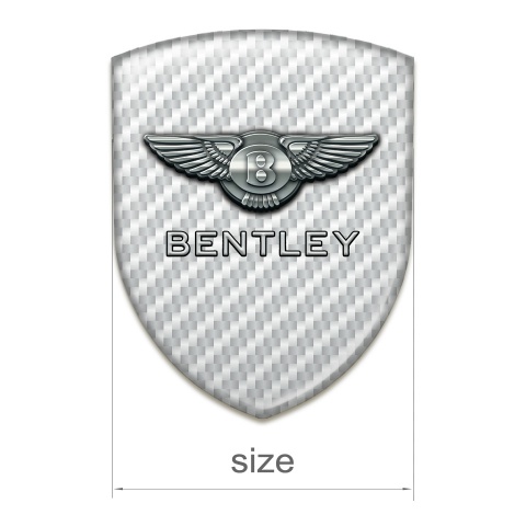 Bentley Emblem Exterior White Carbon Base Metal Logo 