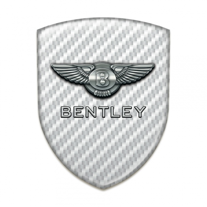 Bentley Emblem Exterior White Carbon Base Metal Logo 