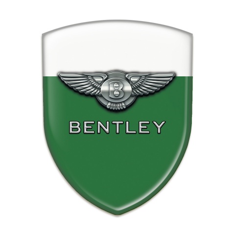 Bentley Emblem Interior Green White Base Metal logo effect