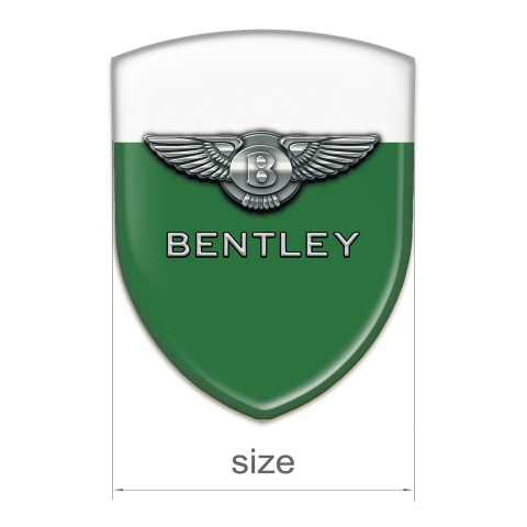 Bentley Emblem Interior Green White Base Metal logo effect