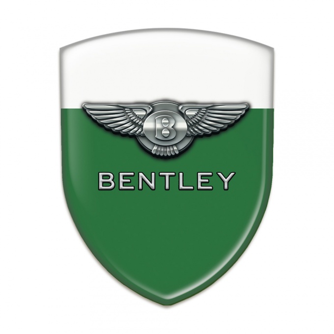 Bentley Emblem Interior Green White Base Metal logo effect