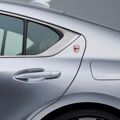 Kia Shield Domed Emblem Grey Double Logo