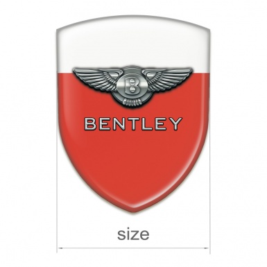 Bentley Tuning Badge Red White Base Metal Logo Style 