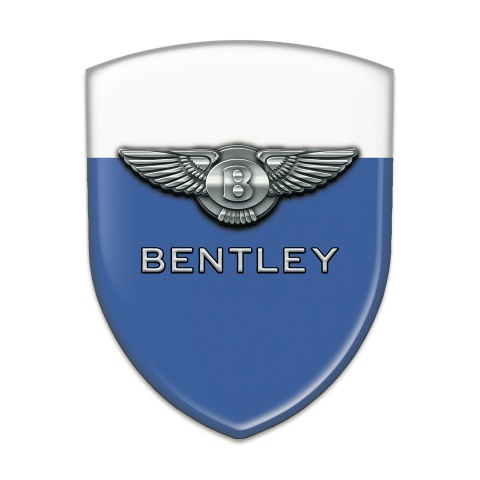 Bentley Car Accessories Badge Blue White Base metal Effect logo 