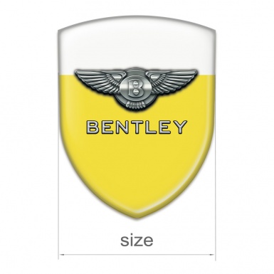 Bentley Tuning Badge Yellow White Base Metal Effect Logo 