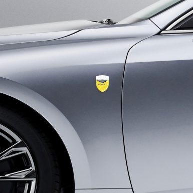 Bentley Tuning Badge Yellow White Base Metal Effect Logo 