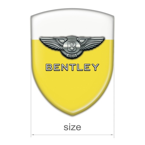 Bentley Tuning Badge Yellow White Base Metal Effect Logo 